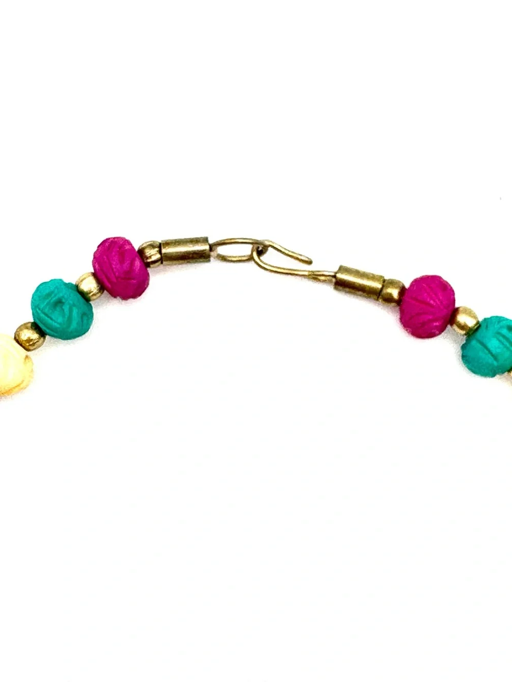 VTG Colorful Beaded Necklace & Matching Dangle Earring Jewelry Set Boho Indie